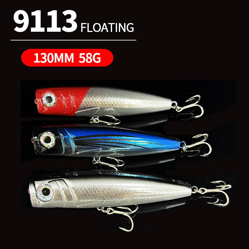 130mm 58g grande popper iscas  - Fishing Equipment And Gear avaliação e preço