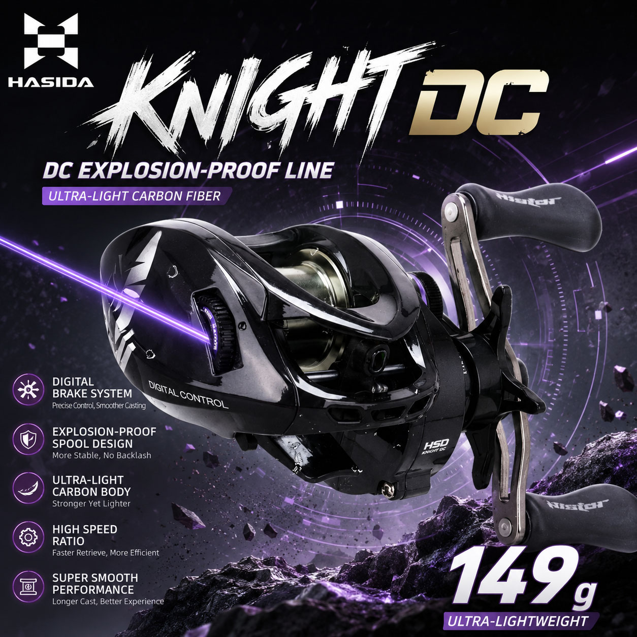 Carretilha HASIDA Knight DC Ul - Electric Fishing Reel avaliação e preço